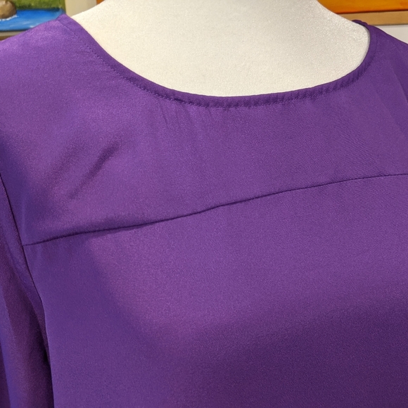 J Crew Bright Purple Blouse SZ M - Picture 11 of 11
